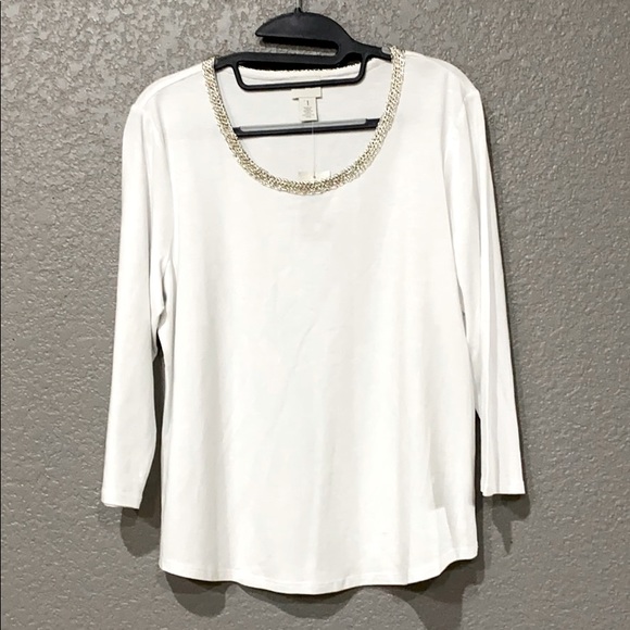 Chico’s Zenergy nolvelty trim top size 1/medium/8 - Picture 3 of 11